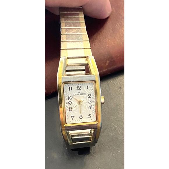 Women's 23mm Two Tone Anne Klein Watch, Expansion Band, Patterned Relief Face - Picture 3 of 4